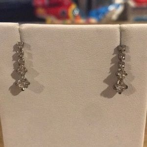 Silver and Crystal Dangle Earrings